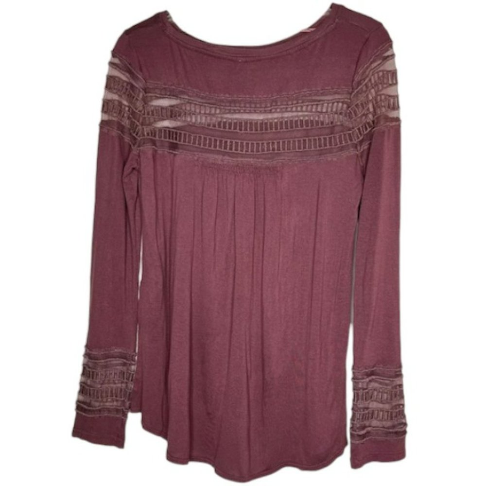 Free People Roxie Long Sleeve Tee Washed Purple - XS - Picture 4 of 10